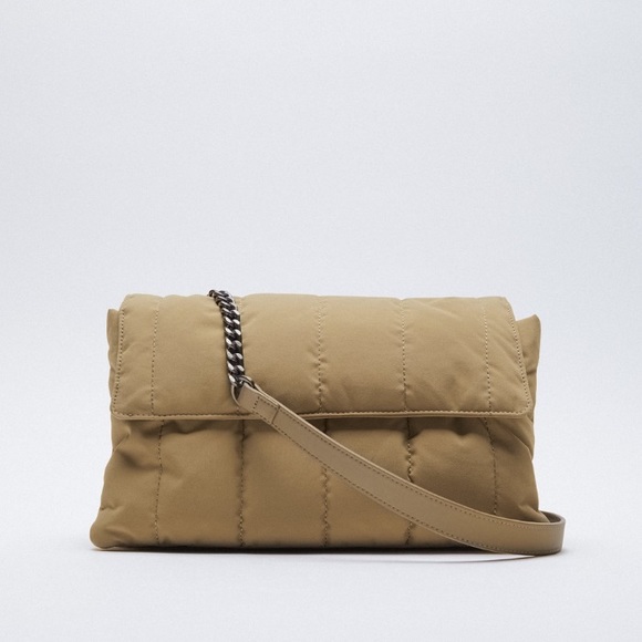 👛HP👛 𝗭𝗮𝗿𝗮 𝗡𝗪𝗧 • Quilted Cream Shoulder Bag Minimalist Flap Purse - Picture 6 of 16